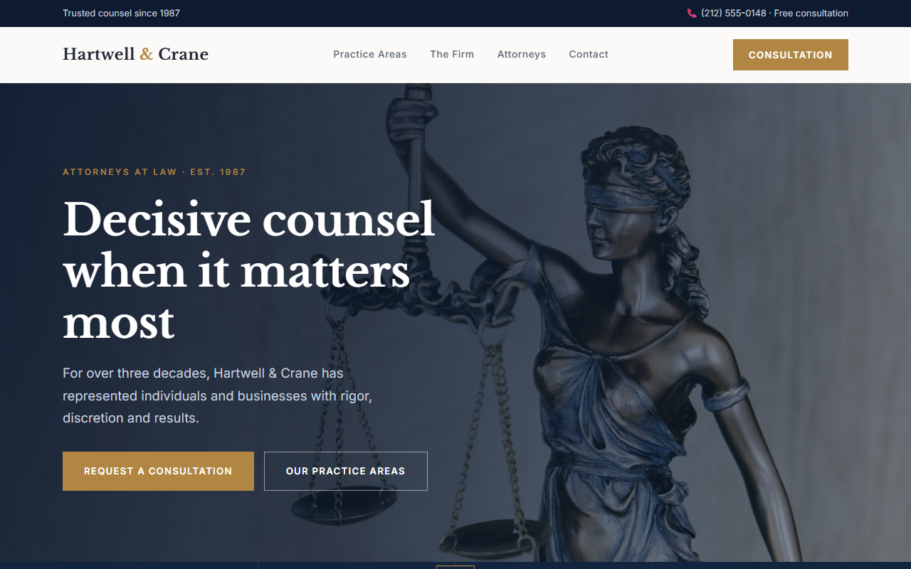 Hartwell & Crane website preview