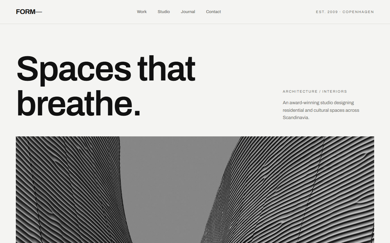 FORM Studio website preview