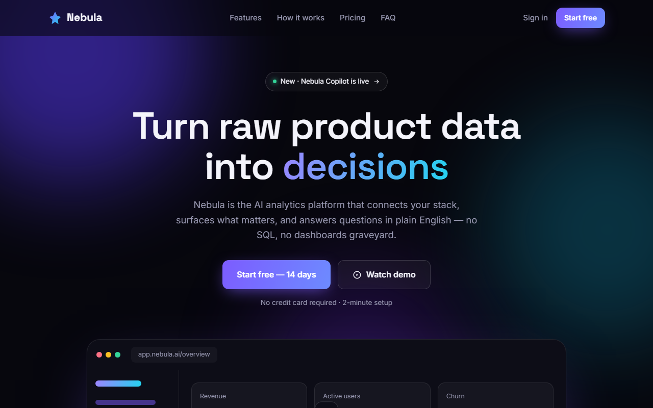 Nebula website preview