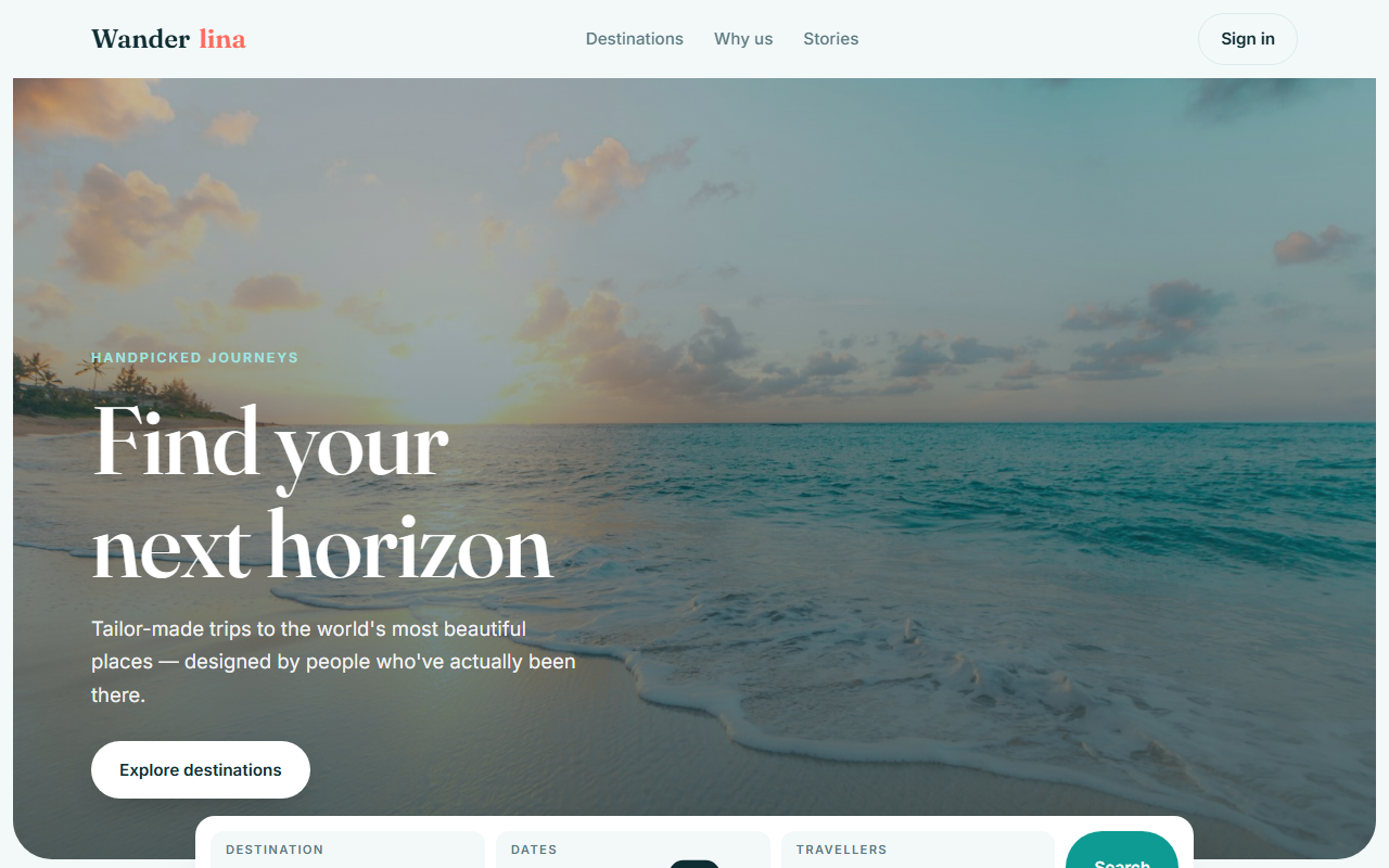 Wanderlina website preview